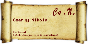 Cserny Nikola névjegykártya